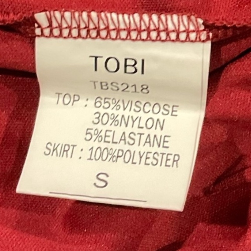Tobi Women's Strapless Burgundy Formal Wide Leg Jumpsuit S Party Cocktai… - Picture 6 of 7